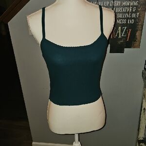 L A Hearts sz large cropped Teal Spaghetti Strap Top.